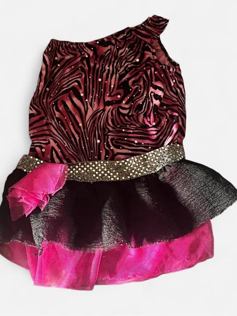 Melissa & Doug Pink and Black Zebra Dance Costume with Gold Belt